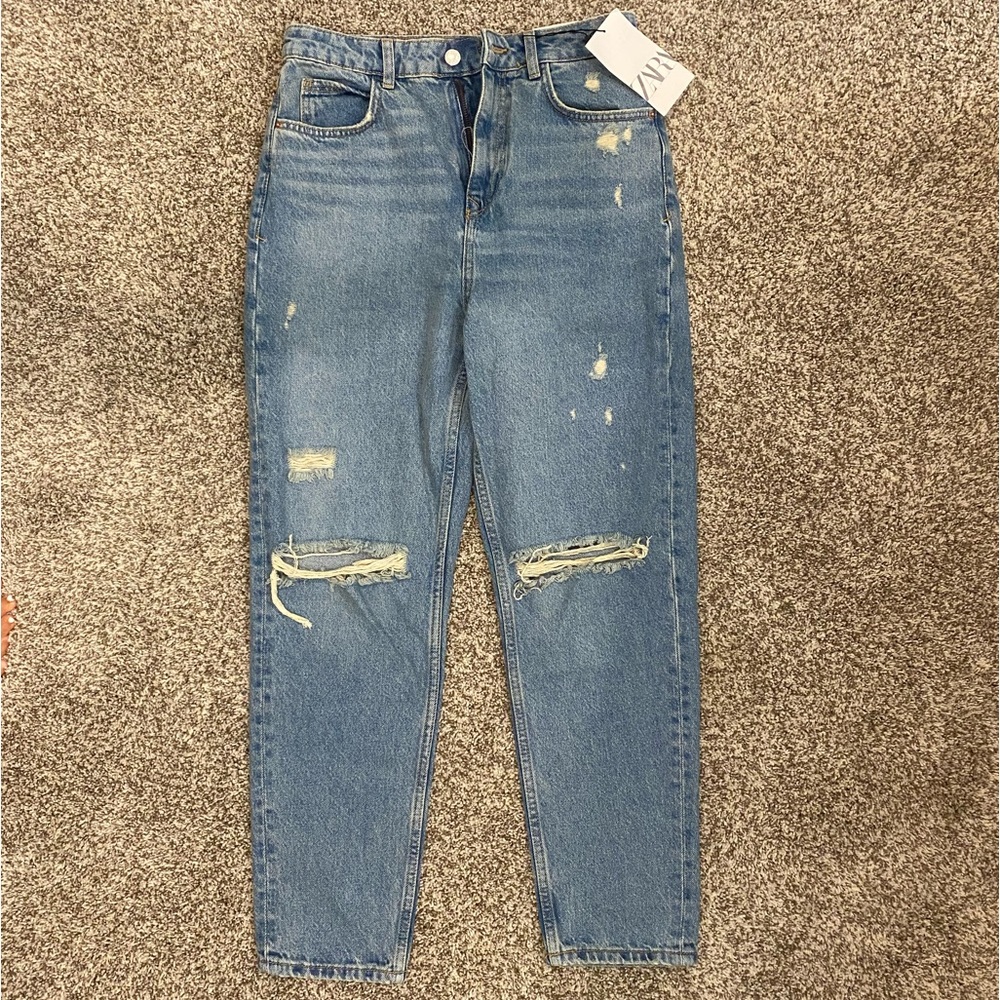 Zara high rise mom fit jeans